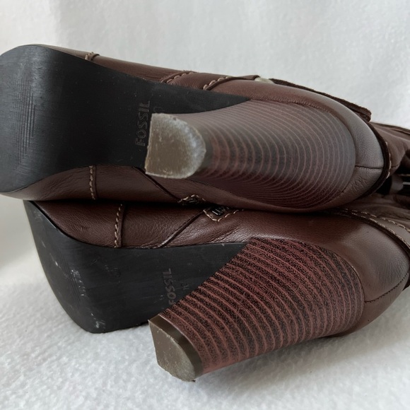 Fossil Size 10 Brown Leather Boots - Picture 8 of 16